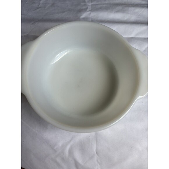 VTG Fire King Anchor Hocking Casserole Dish 1 Qt Oven Ware Rare Solid Milk Glass - Picture 3 of 5